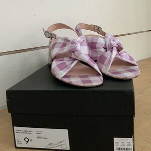 Jcrew gingham sling back shoe with 2” block heel